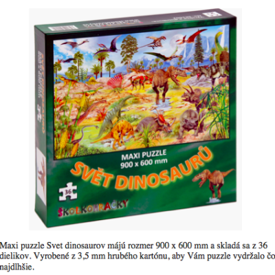 160. maxi puzzle svet dinosaurov