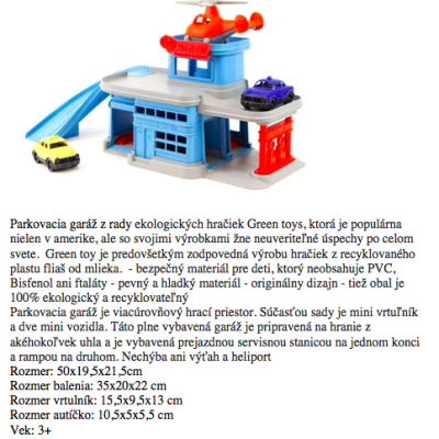77. green toys parkovacia garáž