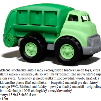86. green toys recyklačné smetiarske auto